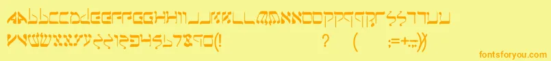 Jerusalem Font – Orange Fonts on Yellow Background