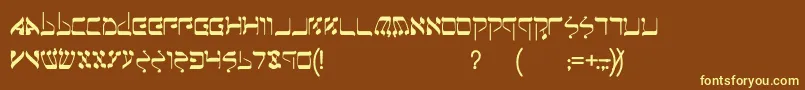 Jerusalem Font – Yellow Fonts on Brown Background