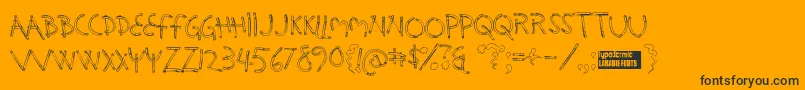 Holysmok-Schriftart – Schwarze Schriften auf orangefarbenem Hintergrund