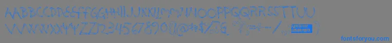 Holysmok Font – Blue Fonts on Gray Background