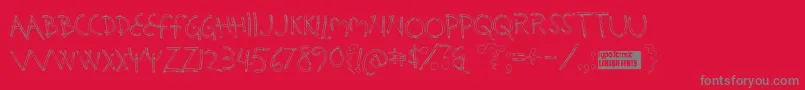 Holysmok-Schriftart – Graue Schriften auf rotem Hintergrund