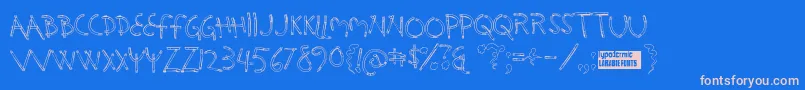 Holysmok-Schriftart – Rosa Schriften auf blauem Hintergrund