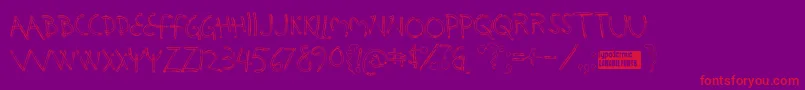 Holysmok-Schriftart – Rote Schriften auf violettem Hintergrund