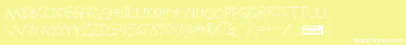 Holysmok Font – White Fonts on Yellow Background