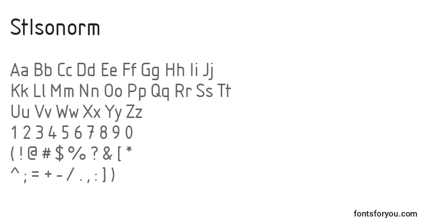 A fonte StIsonorm – alfabeto, números, caracteres especiais
