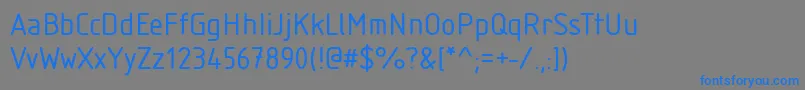 フォントStIsonorm – 灰色の背景に青い文字