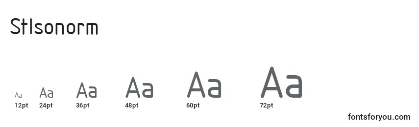 StIsonorm Font Sizes