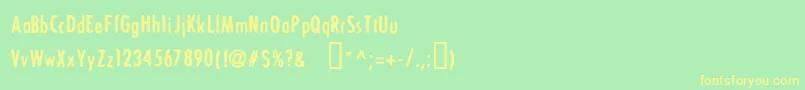 BonViver Font – Yellow Fonts on Green Background