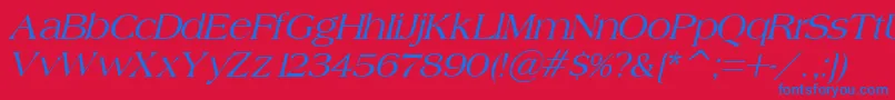 BroadsheetLdoItalic Font – Blue Fonts on Red Background