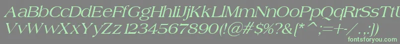 BroadsheetLdoItalic-Schriftart – Grüne Schriften auf grauem Hintergrund