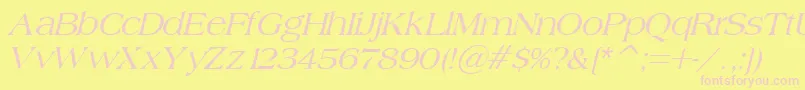 BroadsheetLdoItalic Font – Pink Fonts on Yellow Background