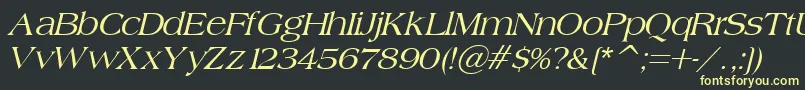 BroadsheetLdoItalic Font – Yellow Fonts on Black Background