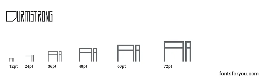 Durmstrong Font Sizes