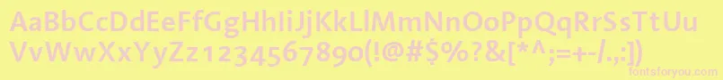 LinotypeAromaSemibold Font – Pink Fonts on Yellow Background