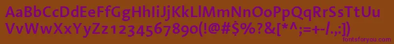 LinotypeAromaSemiboldフォントについての詳細 フォントLinotypeAromaSemibold – 紫色のフォント、茶色の背景
