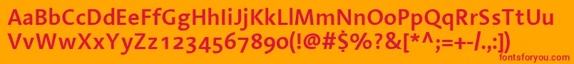 Шрифт LinotypeAromaSemibold – красные шрифты на оранжевом фоне