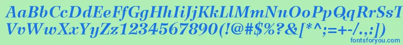 WilkeLt76BoldItalic Font – Blue Fonts on Green Background