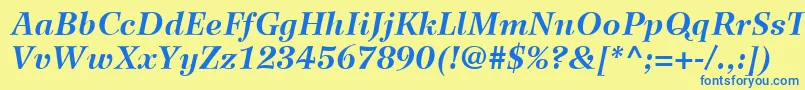 WilkeLt76BoldItalic Font – Blue Fonts on Yellow Background