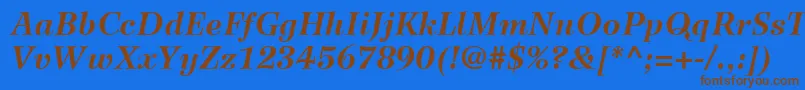 WilkeLt76BoldItalic Font – Brown Fonts on Blue Background