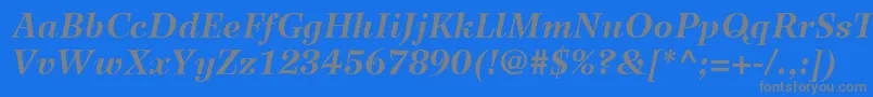 WilkeLt76BoldItalic Font – Gray Fonts on Blue Background