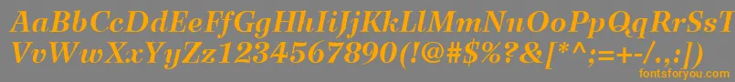 WilkeLt76BoldItalic Font – Orange Fonts on Gray Background