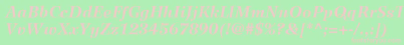 WilkeLt76BoldItalic Font – Pink Fonts on Green Background