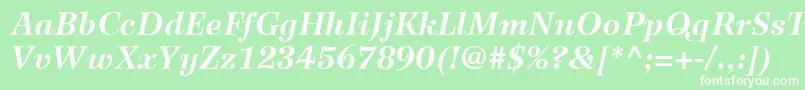 WilkeLt76BoldItalic Font – White Fonts on Green Background