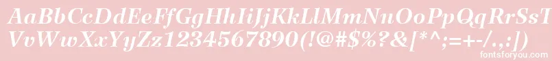 WilkeLt76BoldItalic Font – White Fonts on Pink Background