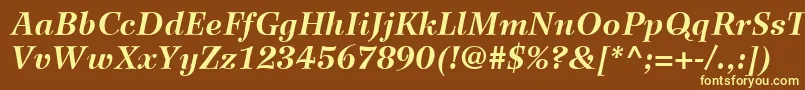 WilkeLt76BoldItalic Font – Yellow Fonts on Brown Background