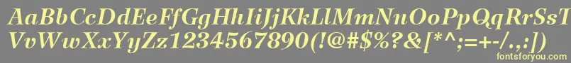 WilkeLt76BoldItalic Font – Yellow Fonts on Gray Background