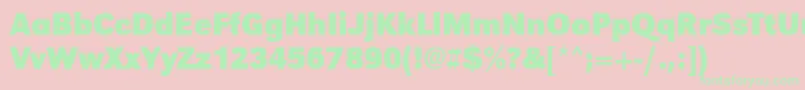 Fonte UrwgrotesktnarBold – fontes verdes em um fundo rosa