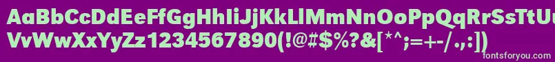 UrwgrotesktnarBold Font – Green Fonts on Purple Background