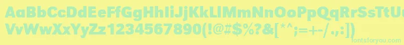 UrwgrotesktnarBold-Schriftart – Grüne Schriften auf gelbem Hintergrund