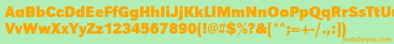 UrwgrotesktnarBold Font – Orange Fonts on Green Background