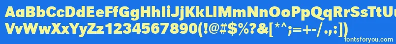 UrwgrotesktnarBold Font – Yellow Fonts on Blue Background