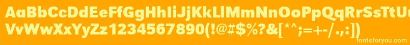 UrwgrotesktnarBold-Schriftart – Gelbe Schriften auf orangefarbenem Hintergrund