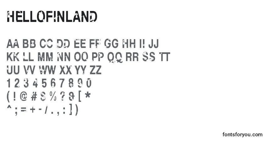 Schriftart HelloFinland – Alphabet, Zahlen, spezielle Symbole