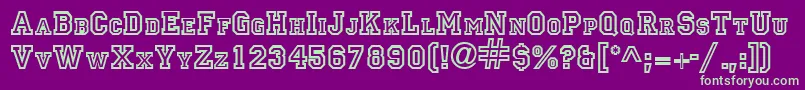 PrincipalRegularDb Font – Green Fonts on Purple Background
