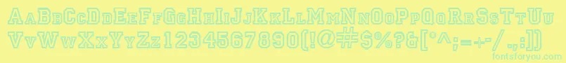 フォントPrincipalRegularDb – 黄色い背景に緑の文字