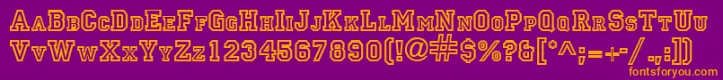 PrincipalRegularDb Font – Orange Fonts on Purple Background