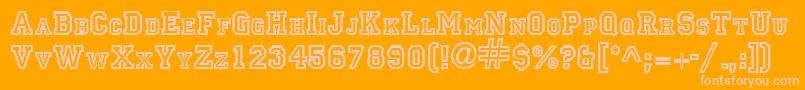 Czcionka PrincipalRegularDb – różowe czcionki na pomarańczowym tle