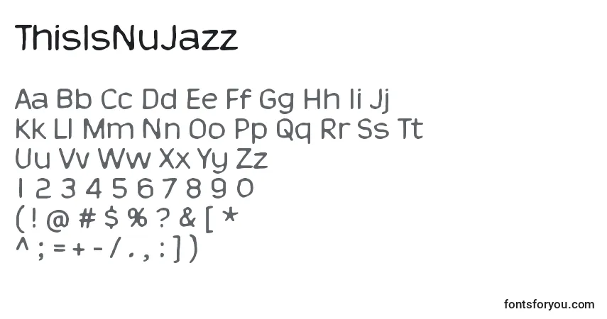 Schriftart ThisIsNuJazz – Alphabet, Zahlen, spezielle Symbole