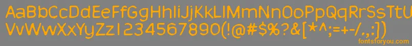 フォントThisIsNuJazz – オレンジの文字は灰色の背景にあります。