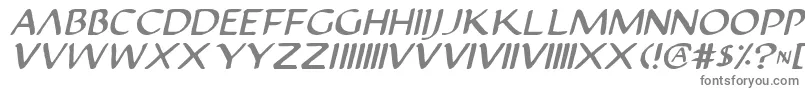 フォントJustinian2Italic – 白い背景に灰色の文字
