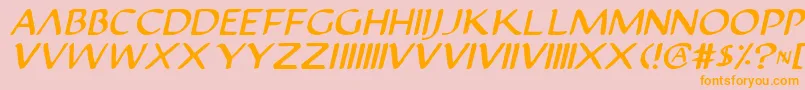 Justinian2Italic Font – Orange Fonts on Pink Background