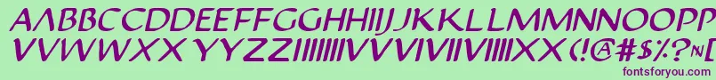 Justinian2Italic Font – Purple Fonts on Green Background