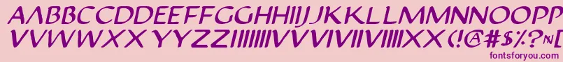 Justinian2Italic Font – Purple Fonts on Pink Background