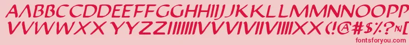 Justinian2Italic Font – Red Fonts on Pink Background