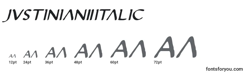 Размеры шрифта Justinian2Italic