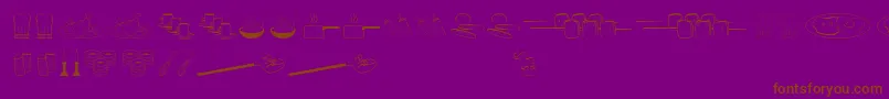 Cookingset-Schriftart – Braune Schriften auf violettem Hintergrund